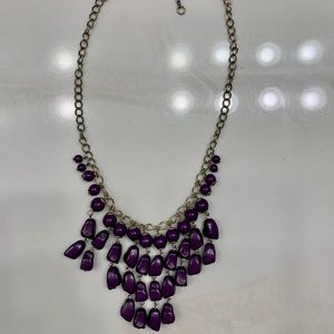 Gold and Purple Statement Necklace